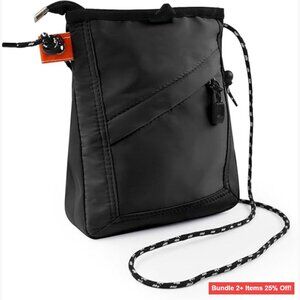 Waterproof Nylon Crossbody Phone Bag with Adjustable Strap, 2 Zipper Pockets